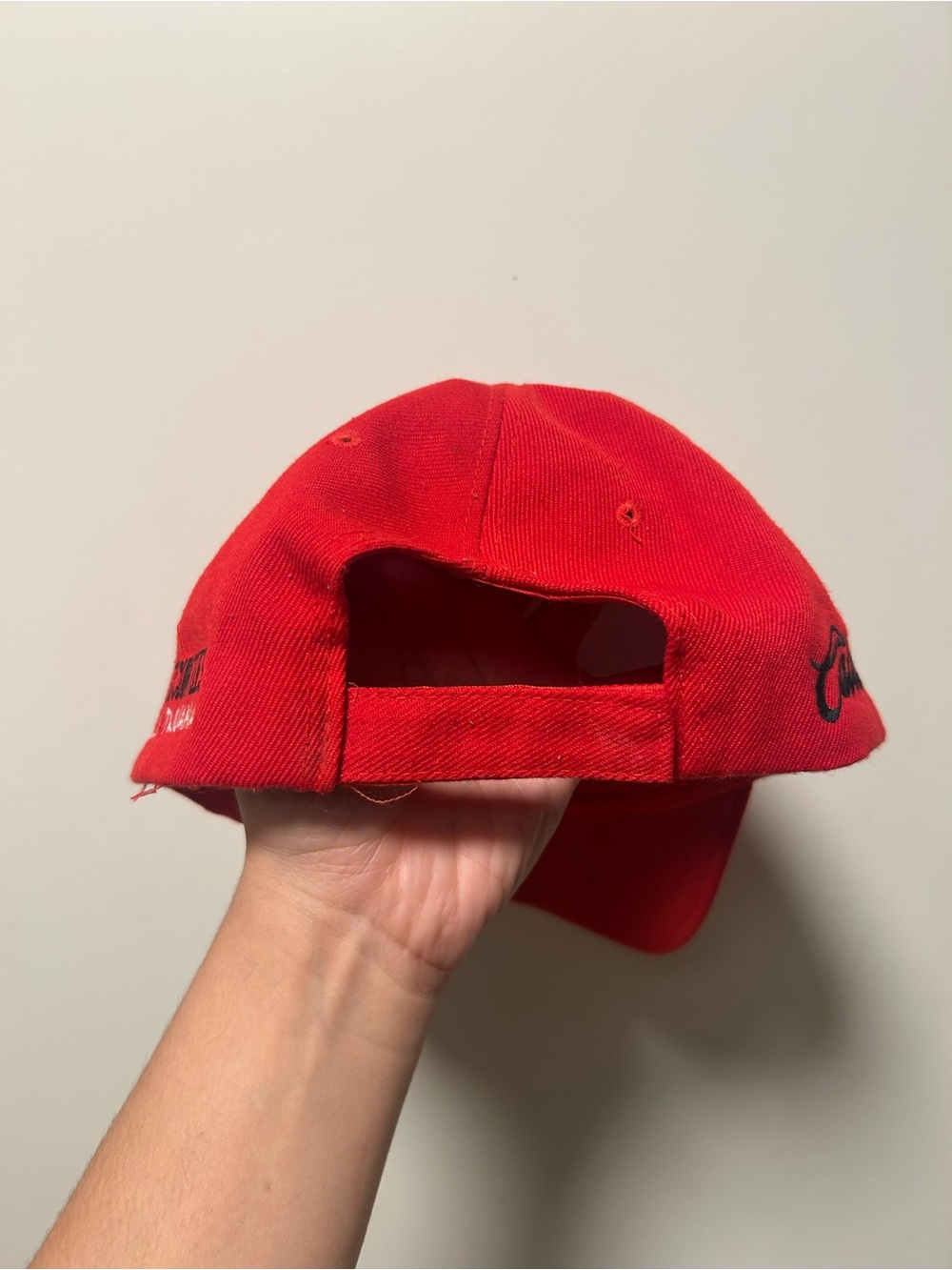 Red Embroidered Logo Baseball Cap - Picture 3 of 5